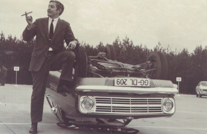 GM’s Bob Lutz demonstrating that Opel’s handling could have been improved. Photo Credit: Unknown via Jalopnik/TTAC
